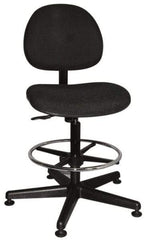 Bevco - Swivel Stool - 18" Wide x 18" Deep, Woven Fabric Seat, Black - Apex Tool & Supply