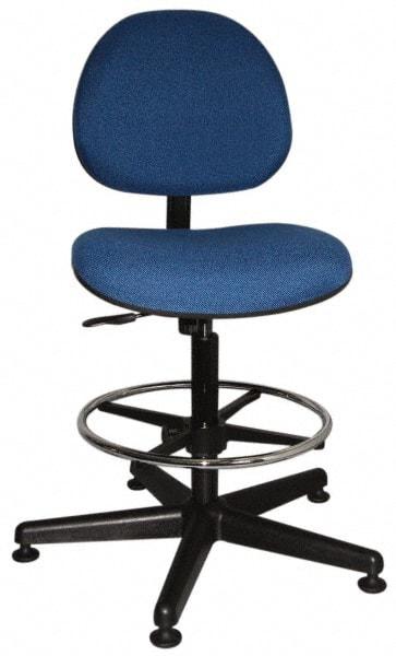 Bevco - Swivel Stool - 18" Wide x 18" Deep, Woven Fabric Seat, Blue - Apex Tool & Supply