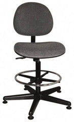 Bevco - Swivel Stool - 18" Wide x 18" Deep, Woven Fabric Seat, Gray - Apex Tool & Supply