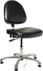 Bevco - ESD Swivel Chair - 20" Wide x 18" Deep, Vinyl Seat, Black - Apex Tool & Supply