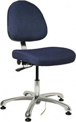 Bevco - ESD Swivel Chair - 20" Wide x 18" Deep, Fabric Mesh Seat, Navy - Apex Tool & Supply
