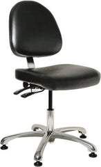 Bevco - Pneumatic Height Adjustable Chair - 20" Wide x 18" Deep, Vinyl Seat, Black - Apex Tool & Supply