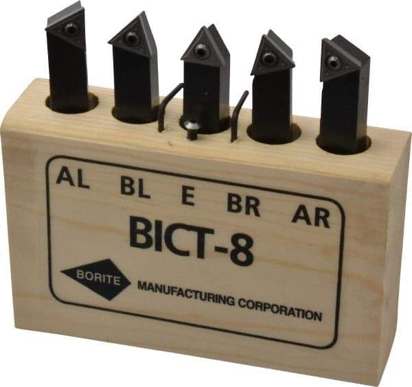 Borite - 3/8 Inch Inscribed Circle, 1/2 Inch Shank Square, AL, AR, BL, BR and E Toolholder Style, Indexable Insert Tool Bit Set - TT Insert Style Compatibility - Apex Tool & Supply