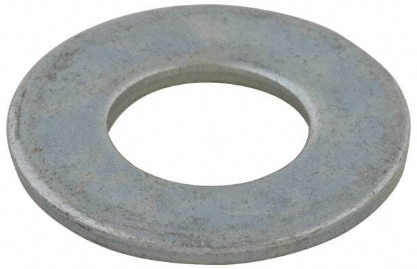 Value Collection - #10 Screw, Grade 2 Steel USS Flat Washer - 0.241" ID x 0.58" OD, 0.067" Thick, Zinc-Plated Finish - Apex Tool & Supply