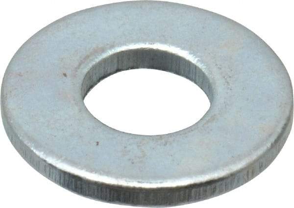 Value Collection - #8 Screw, Grade 2 Steel SAE Flat Washer - 0.183" ID x 0.45" OD, 0.067" Thick, Zinc-Plated Finish - Apex Tool & Supply
