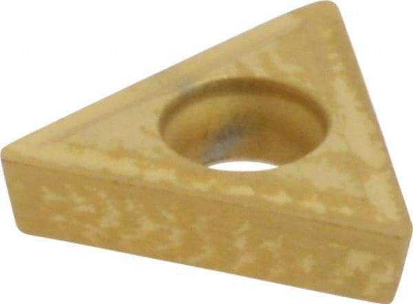 Interstate - TPGT21.51 Grade TCN55 Carbide Turning Insert - TiN Finish, 60° Triangle, 1/4" Inscr Circle, 3/32" Thick, 1/64" Corner Radius - Apex Tool & Supply