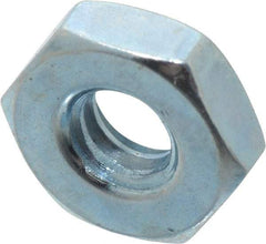 Value Collection - #10-24 UNC Steel Right Hand Hex Nut - 3/8" Across Flats, 1/8" High, Zinc-Plated Finish - Apex Tool & Supply