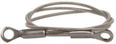 Made in USA - 18" Long, Stainless Steel Cable Eye & Eye End, Quick Release Pin Lanyard - 3/64" Cable Diam, 3/16" Hole Diam, Nylon Cable - Apex Tool & Supply