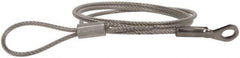Made in USA - 12" Long, Stainless Steel Cable Loop & Eye End, Quick Release Pin Lanyard - 3/64" Cable Diam, 3/16" Hole Diam, Nylon Cable - Apex Tool & Supply