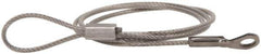Made in USA - 18" Long, Stainless Steel Cable Loop & Eye End, Quick Release Pin Lanyard - 3/64" Cable Diam, 3/16" Hole Diam, Nylon Cable - Apex Tool & Supply