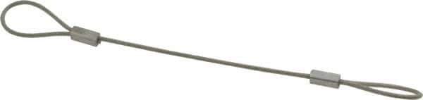 Made in USA - 6" Long, Stainless Steel Cable Loop & Loop End, Quick Release Pin Lanyard - 3/64" Cable Diam, Nylon Cable - Apex Tool & Supply