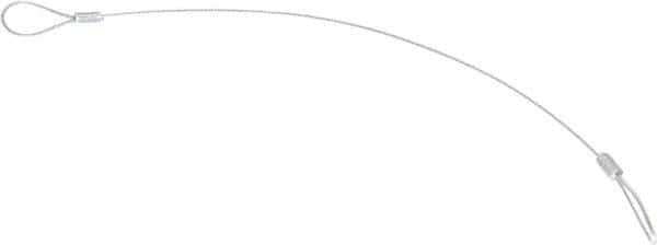 Made in USA - 12" Long, Stainless Steel Cable Loop & Loop End, Quick Release Pin Lanyard - 3/64" Cable Diam, Nylon Cable - Apex Tool & Supply