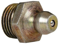 Value Collection - Straight Head Angle, 1/8 NPT Steel Standard Grease Fitting - 11.11mm Hex - Apex Tool & Supply