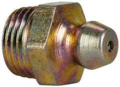 Value Collection - Straight Head Angle, 1/8 NPT Steel Thread-Forming Grease Fitting - 11.11mm Hex - Apex Tool & Supply