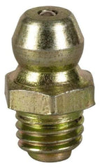 Value Collection - Straight Head Angle, 1/4-28 Steel Thread-Forming Grease Fitting - 7.94mm Hex - Apex Tool & Supply