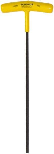 Bondhus - 5/32" Hex, T-Handle Cushion Grip, Hex Key - 9" OAL, Protanium High Torque Steel, Inch System of Measurement - Apex Tool & Supply