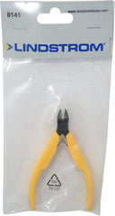 Lindstrom Tool - 4-1/4" OAL, 0.049" Capacity, Full-Flush Diagonal Cutter - 3/8" Jaw Length, Tapered Head, Plastic Ergonomic Handle - Apex Tool & Supply