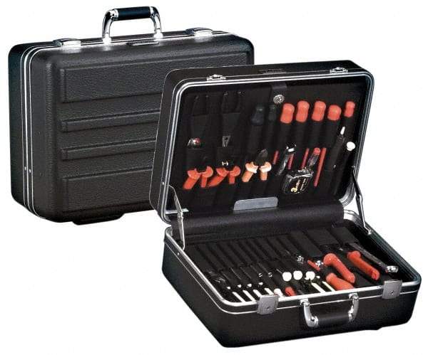 Platt - 14" Wide x 7" High, Clamshell Hard Case - Black, Polyethylene - Apex Tool & Supply