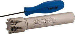Iscar - 1" Cut Diam, 0.303" Max Depth of Cut, 3/4" Shank Diam, 4-1/2" OAL, Indexable Square Shoulder End Mill - HP AN.. 0702.. Inserts, Cylindrical Shank, 90° Lead Angle, Through Coolant, Series Heliplus - Apex Tool & Supply