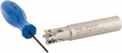 Iscar - 5/8" Cut Diam, 0.303" Max Depth of Cut, 5/8" Shank Diam, 3-1/4" OAL, Indexable Square Shoulder End Mill - HP AN.. 0702.. Inserts, Weldon Shank, 90° Lead Angle, Series Heliplus - Apex Tool & Supply