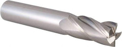Made in USA - 1/2", 1" LOC, 1/2" Shank Diam, 3" OAL, 4 Flute, Solid Carbide Square End Mill - Single End, Uncoated, Spiral Flute, 30° Helix, Right Hand Cut, Right Hand Flute - Apex Tool & Supply