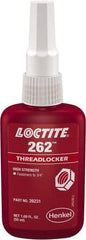 Loctite - 50 mL Bottle, Red, High Strength Liquid Threadlocker - Series 262, 24 hr Full Cure Time, Hand Tool, Heat Removal - Apex Tool & Supply