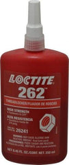 Loctite - 250 mL Bottle, Red, High Strength Liquid Threadlocker - Series 262, 24 hr Full Cure Time, Hand Tool, Heat Removal - Apex Tool & Supply