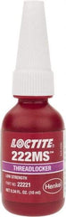 Loctite - 10 mL Bottle, Purple, Low Strength Liquid Threadlocker - Series 222MS, 24 hr Full Cure Time, Hand Tool Removal - Apex Tool & Supply
