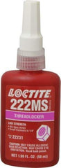 Loctite - 50 mL Bottle, Purple, Low Strength Liquid Threadlocker - Series 222MS, 24 hr Full Cure Time, Hand Tool, Heat Removal - Apex Tool & Supply
