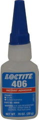 Loctite - 0.70 oz Bottle Clear Instant Adhesive - Series 406, 15 sec Fixture Time, 24 hr Full Cure Time, Bonds to Plastic & Rubber - Apex Tool & Supply