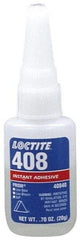 Loctite - 0.70 oz Bottle Tan Instant Adhesive - Series 408, 50 sec Fixture Time, 24 hr Full Cure Time, Bonds to Plastic & Rubber - Apex Tool & Supply
