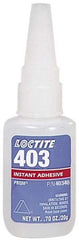 Loctite - 0.70 oz Bottle Clear Instant Adhesive - Series 403, 50 sec Fixture Time, 24 hr Full Cure Time, Bonds to Plastic & Rubber - Apex Tool & Supply