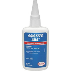 Loctite - 4 oz Bottle Clear Instant Adhesive - Series 404, 30 sec Fixture Time, 24 hr Full Cure Time, Bonds to Plastic & Rubber - Apex Tool & Supply