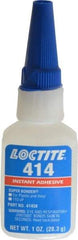 Loctite - 1 oz Bottle Clear Instant Adhesive - Series 414, 20 sec Fixture Time, 24 hr Full Cure Time, Bonds to Metal, Plastic & Rubber - Apex Tool & Supply