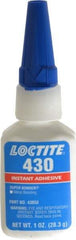 Loctite - 1 oz Bottle Clear Instant Adhesive - Series 430, 30 sec Fixture Time, 24 hr Full Cure Time, Bonds to Metal, Plastic & Rubber - Apex Tool & Supply