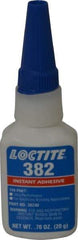 Loctite - 0.70 oz Bottle Clear Instant Adhesive - Series 382, 30 sec Fixture Time, 24 hr Full Cure Time, Bonds to Metal, Plastic & Rubber - Apex Tool & Supply