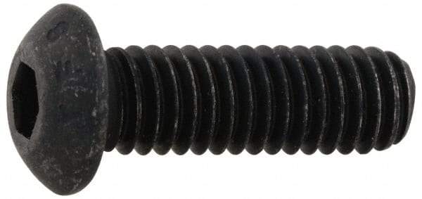 Value Collection - #6-32 UNC Hex Socket Drive, Button Screw - Alloy Steel, Black Oxide Finish, 3/8" Length Under Head - Apex Tool & Supply