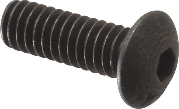 Value Collection - #8-32 UNC Hex Socket Drive, Button Screw - Alloy Steel, Black Oxide Finish, 1/2" Length Under Head - Apex Tool & Supply