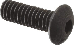 Value Collection - #8-32 UNC Hex Socket Drive, Button Screw - Alloy Steel, Black Oxide Finish, 1/2" Length Under Head - Apex Tool & Supply