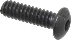 Value Collection - #6-32 UNC Hex Socket Drive, Button Screw - Alloy Steel, Black Oxide Finish, 1/2" Length Under Head - Apex Tool & Supply