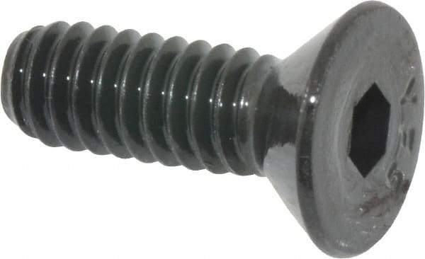 Value Collection - 1/4-20 UNC Hex Socket Drive, Flat Screw - Alloy Steel, Black Oxide Finish, Partially Threaded, 3/4" OAL - Apex Tool & Supply