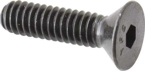 Value Collection - 1/4-20 UNC Hex Socket Drive, Flat Screw - Alloy Steel, Black Oxide Finish, Partially Threaded, 1" OAL - Apex Tool & Supply