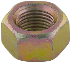 Value Collection - 3/8-16 UNC Steel Right Hand Hex Nut - 9/16" Across Flats, 21/64" High, Zinc Yellow Dichromate Finish - Apex Tool & Supply