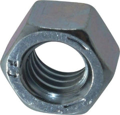 Value Collection - 3/8-16 UNC Steel Right Hand Hex Nut - 9/16" Across Flats, 21/64" High, Zinc-Plated Finish - Apex Tool & Supply