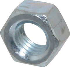 Value Collection - 7/16-14 UNC Steel Right Hand Hex Nut - 11/16" Across Flats, 3/8" High, Zinc-Plated Finish - Apex Tool & Supply