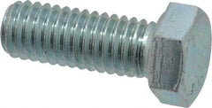 Made in North America - 3/8-16 UNC, 1" Length Under Head Hex Head Cap Screw - Fully Threaded, Grade 5 Steel, Zinc-Plated Finish, 9/16" Hex - Apex Tool & Supply