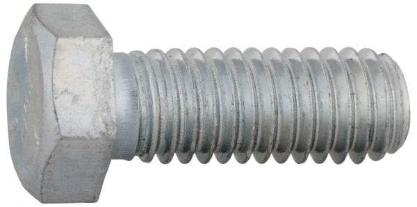Made in North America - 1/4-20 UNC, 3" Length Under Head Hex Head Cap Screw - Partially Threaded, Grade 5 Steel, Zinc-Plated Finish, 7/16" Hex - Apex Tool & Supply