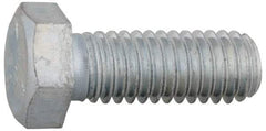 Made in North America - 1/4-20 UNC, 3" Length Under Head Hex Head Cap Screw - Partially Threaded, Grade 5 Steel, Zinc-Plated Finish, 7/16" Hex - Apex Tool & Supply