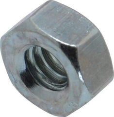 Value Collection - 1/4-20 UNC Steel Right Hand Hex Nut - 7/16" Across Flats, 7/32" High, Zinc-Plated Finish - Apex Tool & Supply