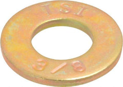 Made in USA - 3/8" Screw, Grade 8 Alloy Steel SAE Flat Washer - 13/32" ID x 13/16" OD, 1/16" Thick - Apex Tool & Supply